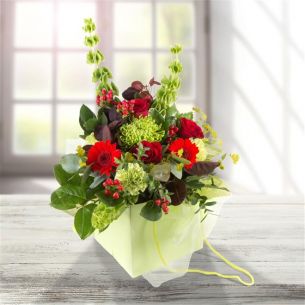 Lime & Red Gift Bag Bouquet