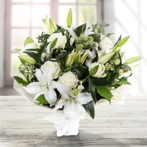 White Lilies & Roses